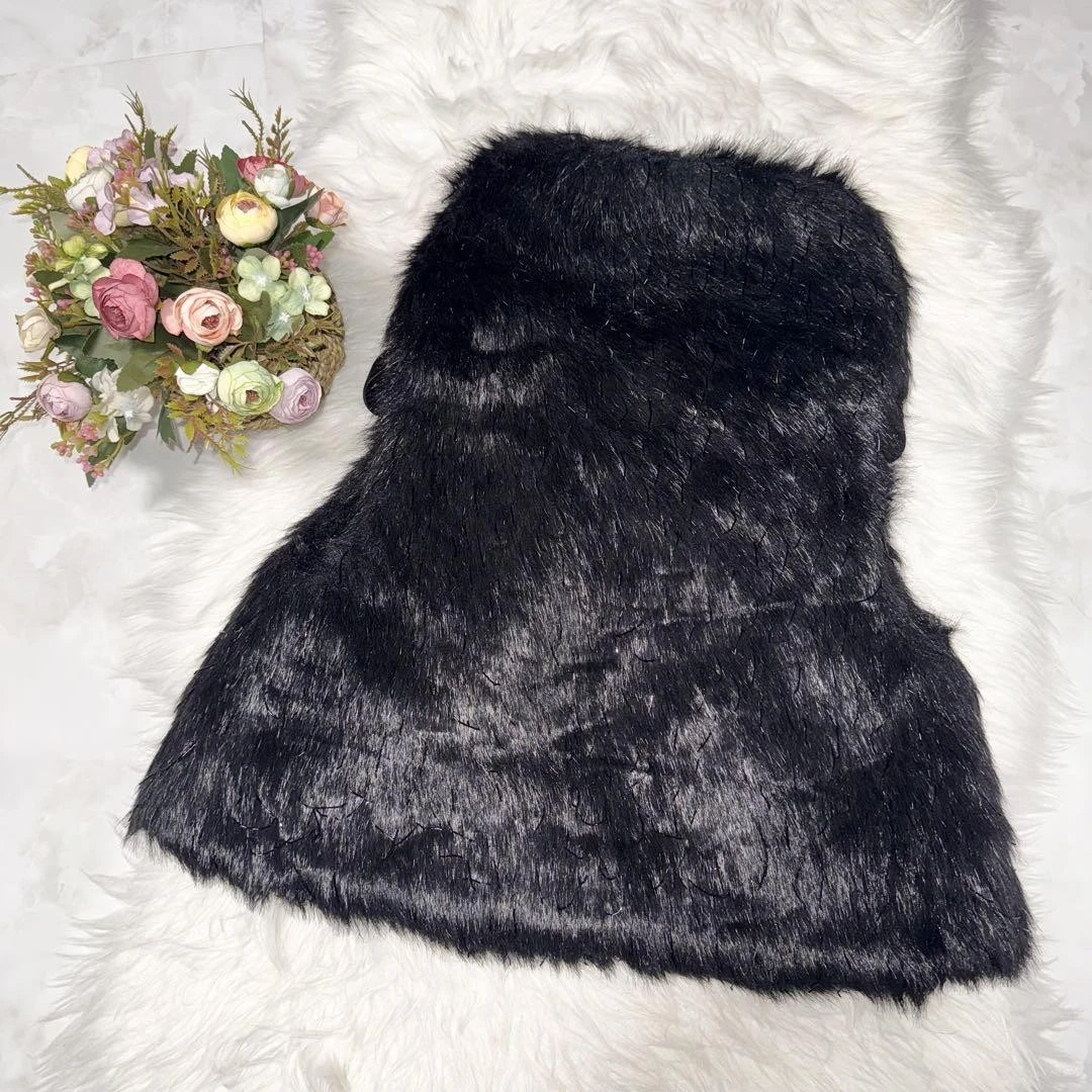 Autentico Cardigan Bolero Chanel Decorativo Perline Pelliccia 34 Nero