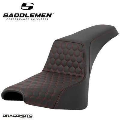 SITZBANK HARLEY SOFTTAIL SADDLEMEN Step-Up 818-30-17704 2-Up Seat Schwarz Foa...