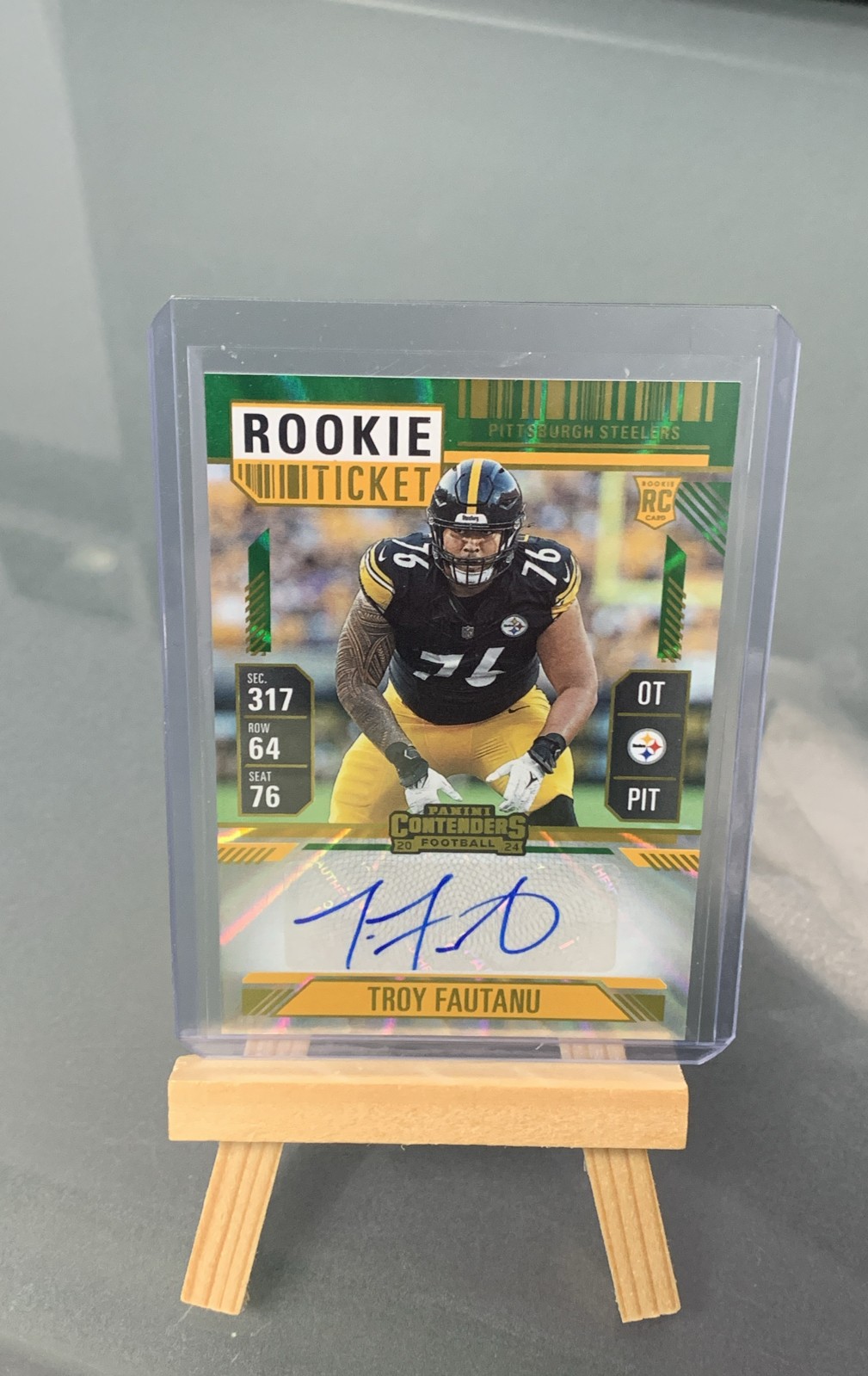 Troy Fautanu Panini Contenders #186 Autograph-Opening Kickoff Ticket