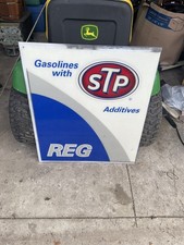 Vintage Plastic Marathon STP Fuel Gas Station Pump Gas Oil Insert SIGN 26” X 30”