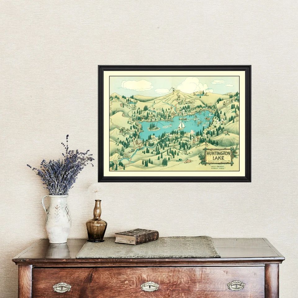 Mapa antiguo de Huntington Lake, CA 1940 - Huntington Lak de colección Foto 4 de 4