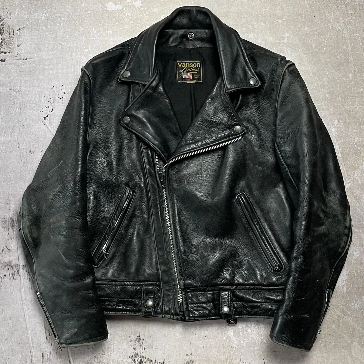 Black Leather Outer Shell Vanson Coats, Jackets & Vests for Men Black Leather Outer Shell Vanson Coats, Jackets & Vests for Men