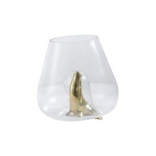 Glasvase - für Dekoration - Glas Gefäss, Runde große Deko Vase Sea Lion
