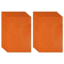 Glitter Foam Sheets 20 Pcs Orange 11x8" 2mm Self Adhesive EVA Sparkle Craft DIY