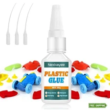 Plastic Glue, Fast-Dry Clear Super Adhesive for Model, Acrylic, PVC, DIY (30g)