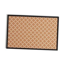 Cork Bulletin Board, 35"x23", Black Wood Style Frame 35" x 23" Quatrefoil