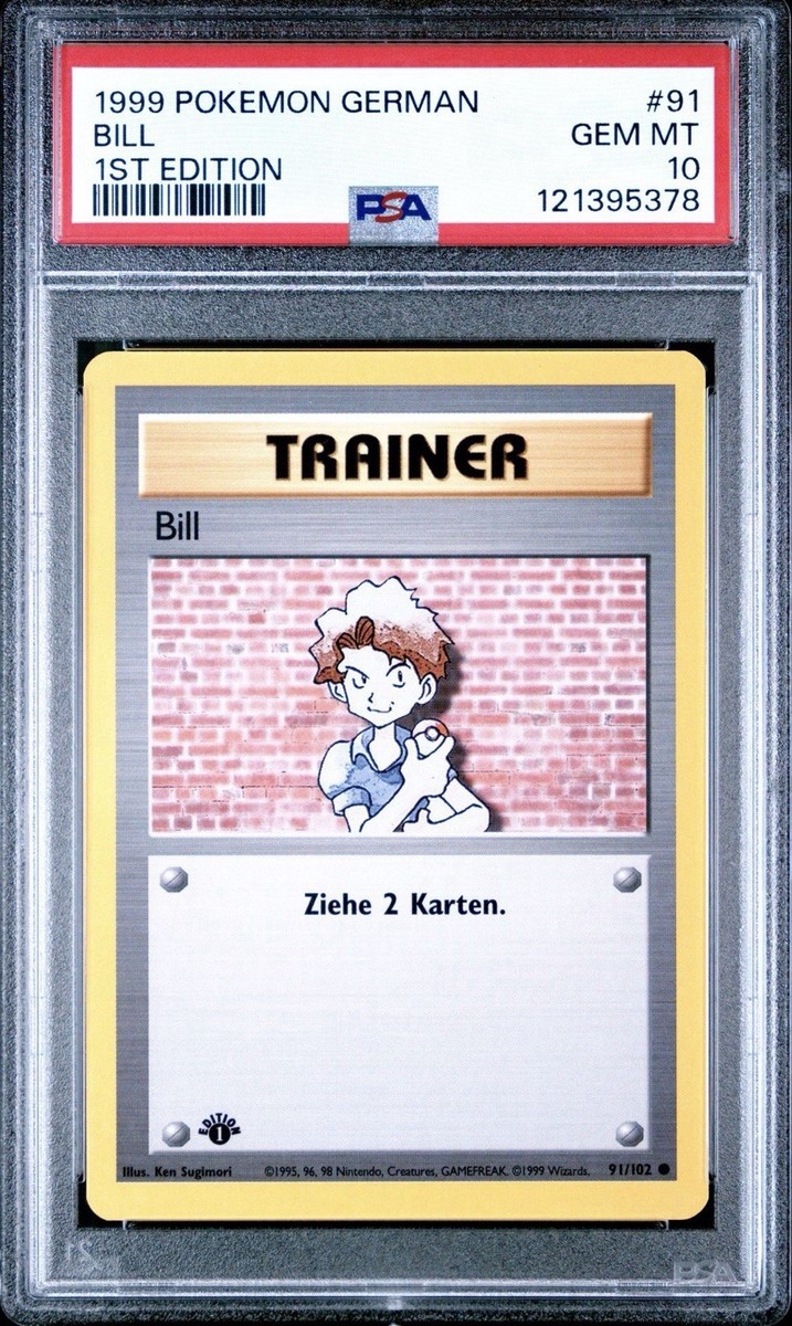1999 Pokemon GERMAN 1st Edition Base Set Bill 91/102 PSA 10 GEM MINT | eBay 1999 Pokemon GERMAN 1st Edition Base Set Bill 91/102 PSA 10 GEM MINT | eBay