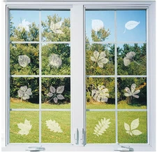 Window Decals for Bird Strikes,52 Pieces Large Leaf Shape anti Collision Window 