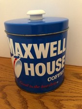 Vintage Maxwell House Coffee Good To The Last Drop Tin With A White Knob Handle