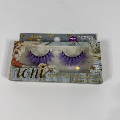 New Discontinued Ioni 3D Faux Mink Lashes Feathery Criss-cross Long Purple