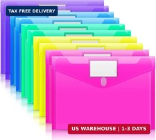 10 Pack File Folders, Clear Poly Envelopes Plastic Folders, Folder for Documents