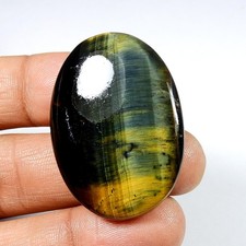 Cabochon oeil de tigre bleu naturel pierre précieuse forme ovale bijoux utili...