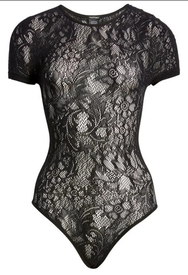 Body Natori Romance Manga Corta Floral Encaje Elastizado Pequeño ¡NUEVO CON ETIQUETAS! Foto 2 de 4