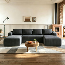 131" Boneless L-Shaped Cloud Sectional Sofa, Right Chaise for Living Room