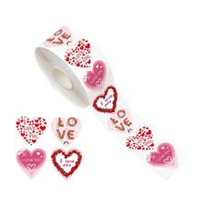 600 Pieces Heart Roll Stickers Valentine's Day Colorful Heart Shaped Stickers