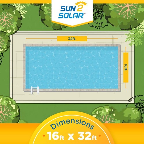 Copertura Solare per Piscina Blu 16x32 Ft 8 Mil Coperta Termocontenibile per Interrati e Ab... - Foto 4 di 8
