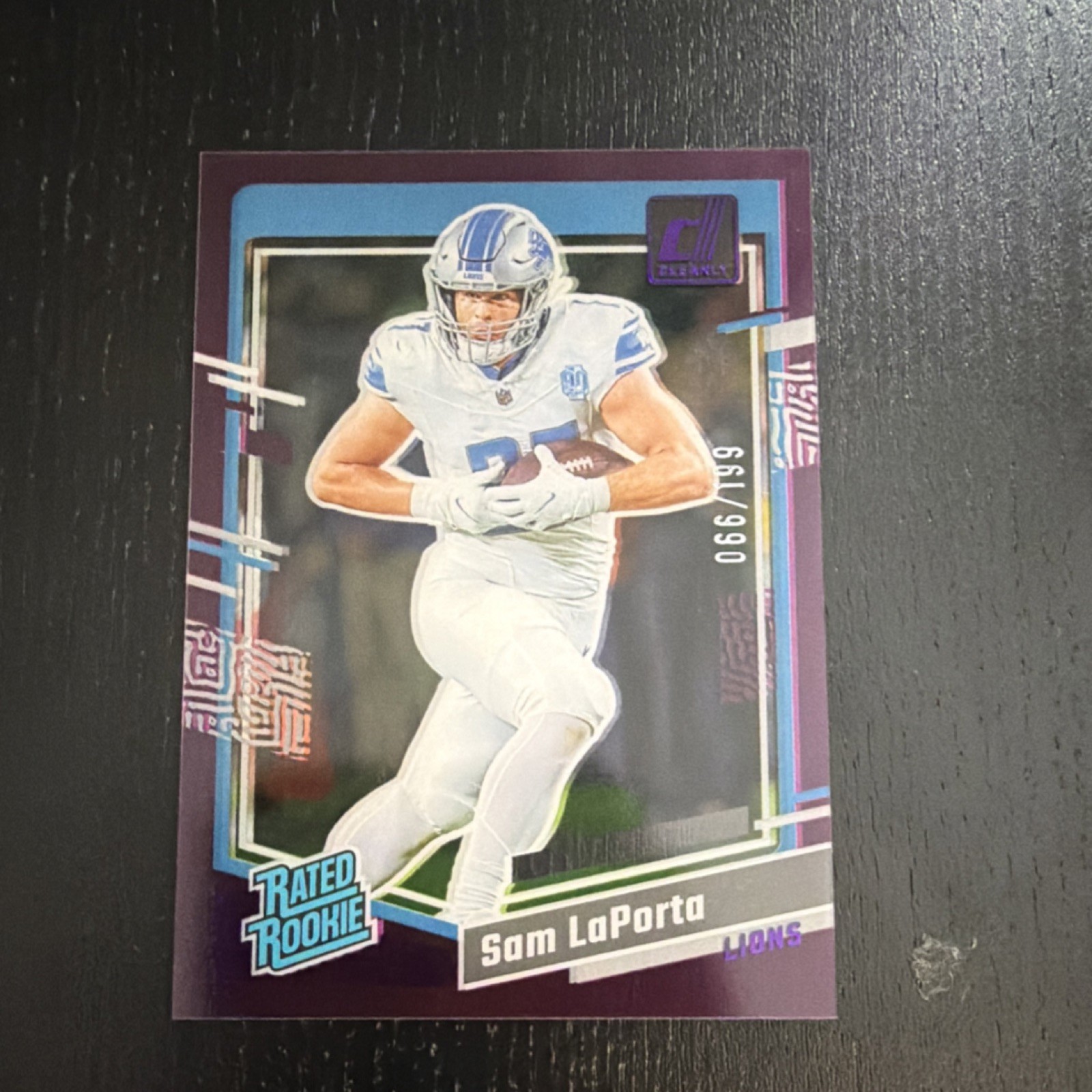 2023 Panini Clearly Donruss Rated Rookie Sam LaPorta #81 Purple /199