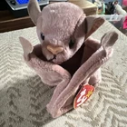 Vintage Ty Beanie Babies Batty the Bat Plush Beanbag 1996 with Tag