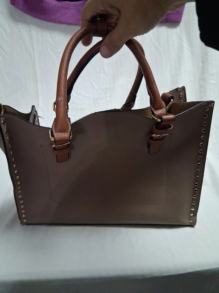 Marc New York (Andrew Marc) Brown Studded Handbag- Gold Studs - Image 2 of 4