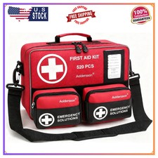 520 Piece First Aid Kit Emergency Survival Medical Bag for Home Car Travel Ou...