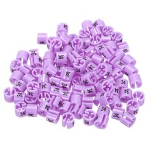 100 Pack Clothes Hanger Marker Number 34 Size Tag Fit 3mm Rod Purple