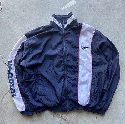 Vintage 90s Reebok Men's Windbreaker Jacket with Logo Size M Retro Style