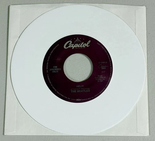 The Beatles - Help! / I’m Down 7” 45 RPM White JUKEBOX Vinyl