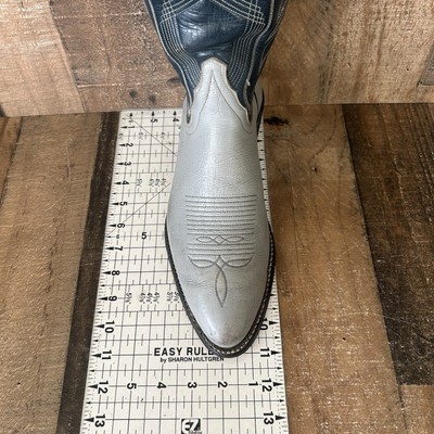 Tony Lama Gold Label Vintage Blue Gray Cowboy Boots Mens 9 D  display picture 3