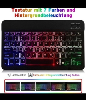 Bluetooth QWERTZ Tastatur für Samsung Galaxy Tab S9 S8 S7 S6 Lite A8 A7 A9 Plus