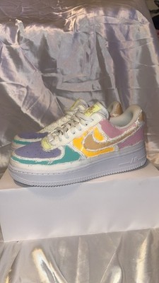Nike Air Force 1 LE Low Pastel Reveal Tearaway Comfort Sneakers White Multi