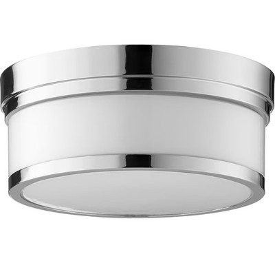 Quorum 3509-12-62 Celeste 12'' 2-Light Flush Mount in Polished Nickel