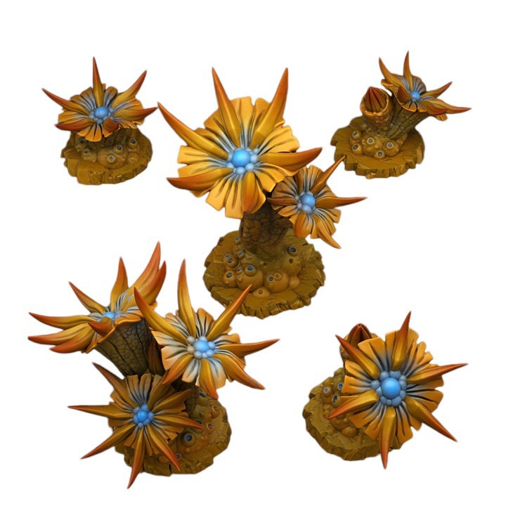 Fleurs venimeuses Fantastic Plants en résine grise pour décors de jeux de rôle de table