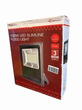 100W LED Slimline Flood Light IP66 Outdoor Security Light 1m Flex