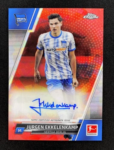 Topps 2021-22 Bundesliga Chrome Jurgen Ekkelenkamp Sapphire Auto /5 Hertha BSC