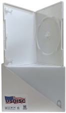 USDISC DVD Cases Standard 14mm Premium, Single 1 Disc White Lot
