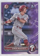 2022 Bowman Prospects Purple Border 126/250 Simon Muzziotti #BP-40 0ei3