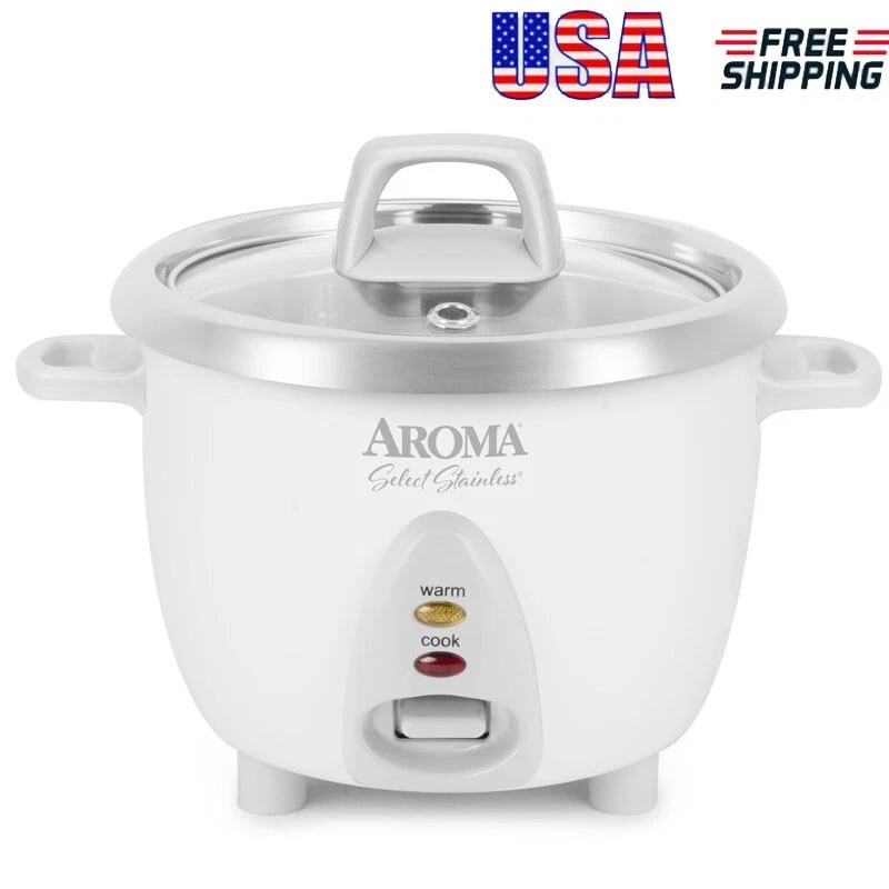 6 Cup Simply Stainless Pot Rice Cooker w/Removable Inner Pot for Soup Jambalaya