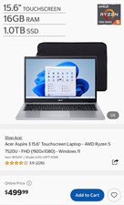 Acer Aspire 3 15.6in Touchscreen Ryzen 5 7520U 16GB 1TB SSD W11H R288