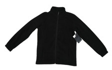 Swiss Alps Fleece Full Zip Jacket Black Soft Warm Long Sleeve Youth 14/16