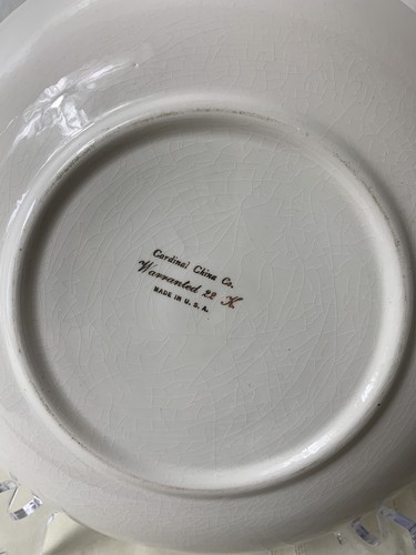 Vintage Ceramic 22k Gold Snack Bowl Cardinal Made In USA Classic Unique Gift Fun - Picture 10 of 12