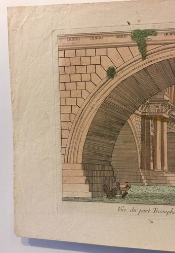 VUE D'OPTIQUE PONT TRIOMPHAL ROME PAR JULES CESAR XVIIIEME.ITALIE BRIDGE - Picture 5 of 5