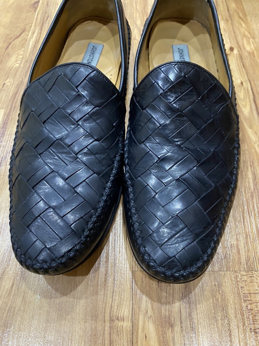 Johnston & Murphy Mens Black Woven Leather Loafer 10 M  display picture 1
