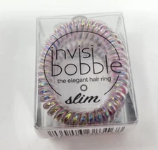 New 3 Pack Invisibobble Slim Vanity Fairy Iridescent Colorful Elegant Hair Ring