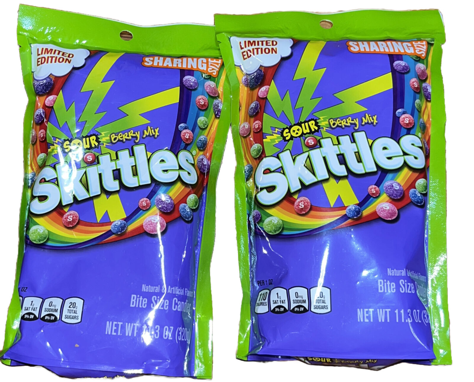 Skittles Sour Berry Limited Edition Chewy Candy, Sharing Size - 3.3 oz Bag