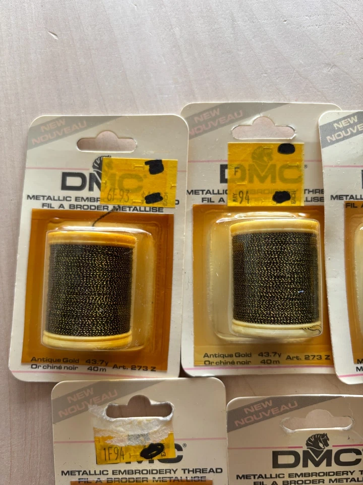 DMC Metallic Embroidery Thread LOT of 7 NIP Antique Silver Gold Multicolor - Image 2 of 4