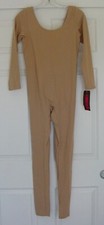 NWT 42 Women's Nude EUROTARD Long Sleeves Legs Scoop Neck Back Line XL