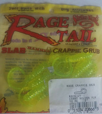 Strike King Rage Tail RGCG-41 Crappie Grub Chart Silver Flk-1pk of 10pcs-NEW