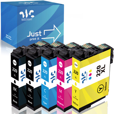 5PK T220XL 220XL Ink For Epson XP-420 XP-424 XP-320 WF2630 WF2660 WF2760 printer