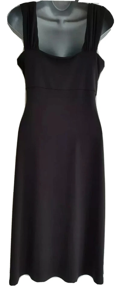 Linea Womens Black Jewelled Draped Ruched Sleeveless Bodycon Jersey Dress. UK 10 - Image 4 of 4
