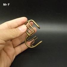 Letter M Shape Small Size Brown Color Metal Ring Puzzle Brian Teaser Mind Gadget